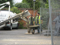 Pouring concrete